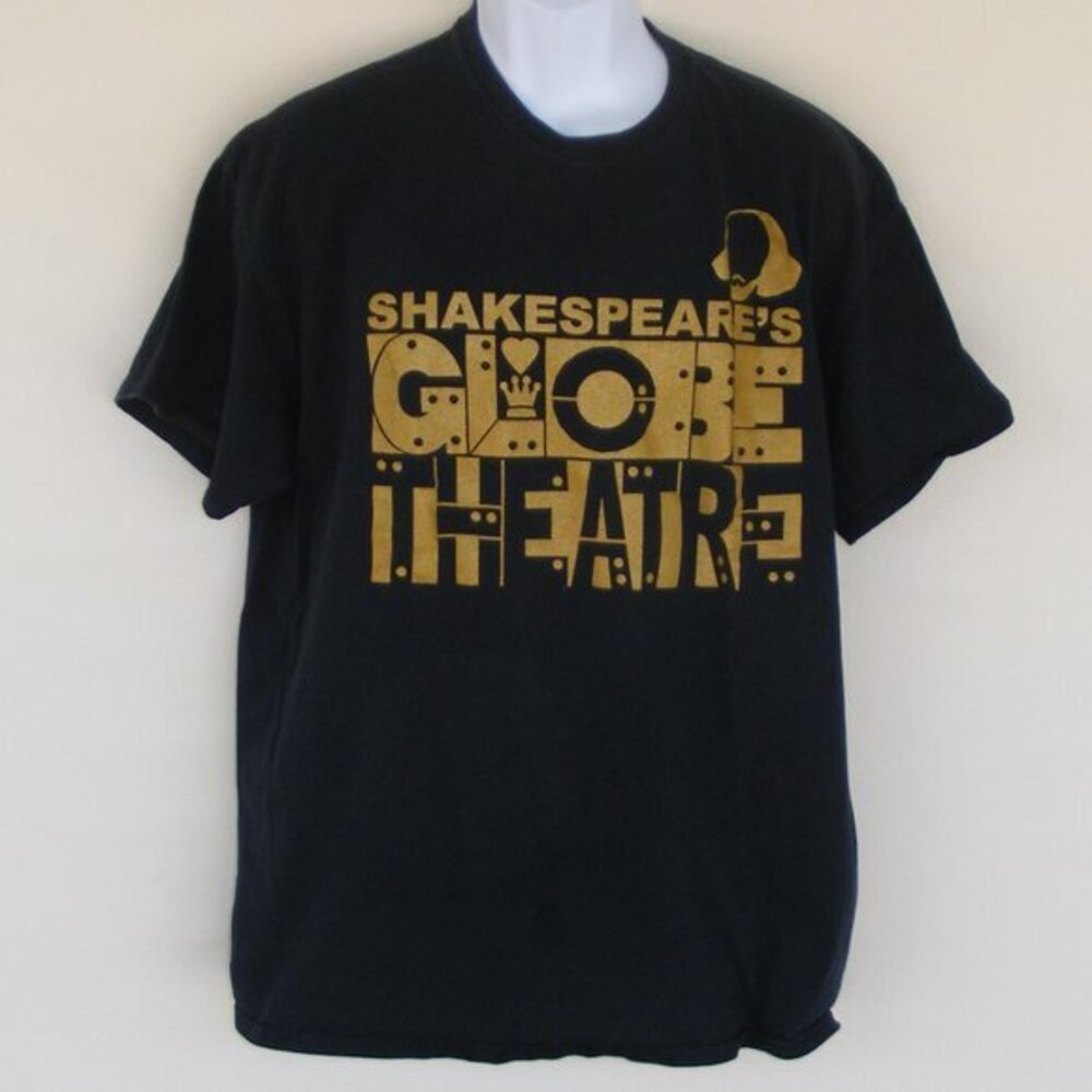 SHAKESPEARE'S GLOBE THEATER Tee, XL, Black, SS